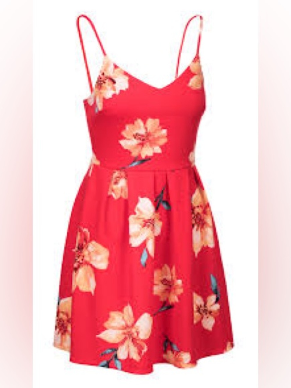 Soprano Dress. XS. Red. Floral. Circle skirt. Flowy.